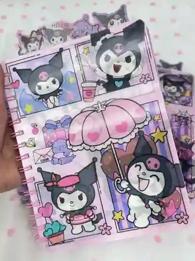 Cuaderno Cinco Materias Kuromi Sombrilla
