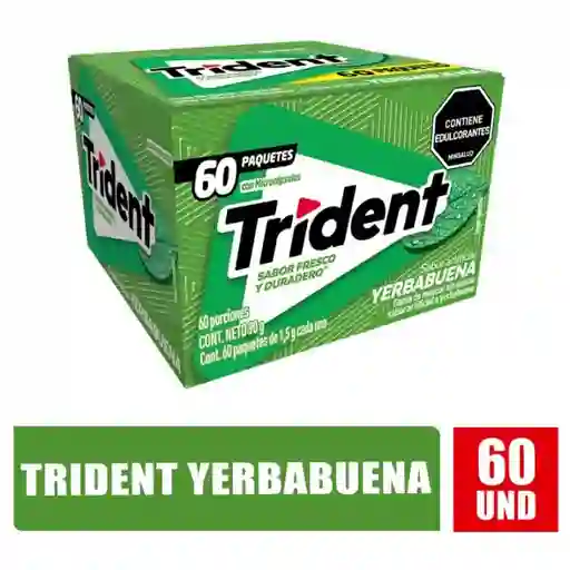 Chicle Trident Yerbabuena X60