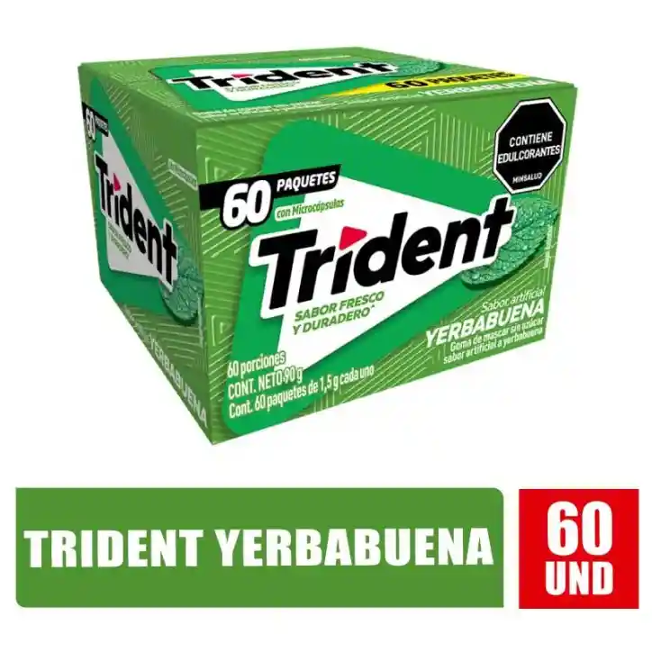 Chicle Trident Yerbabuena X60