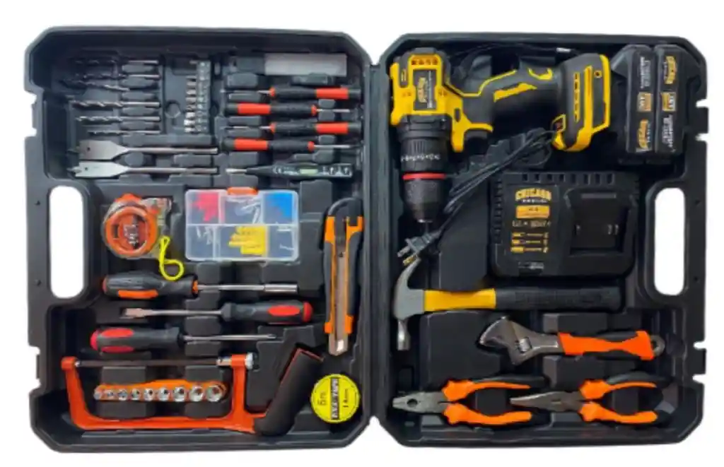 Taladro Inalambrico 36v Con Herramientas 2 Baterías Recargables