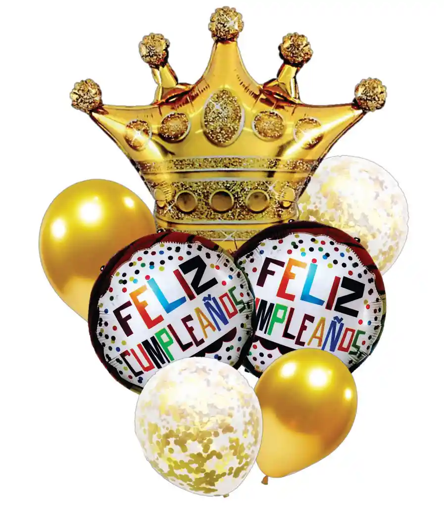 Globo Corona Bouquet Feliz Cumpleaños
