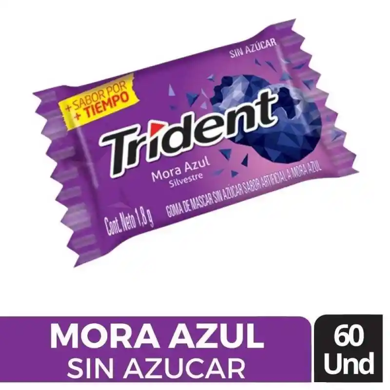 Chicle Trident Mora Azul X60