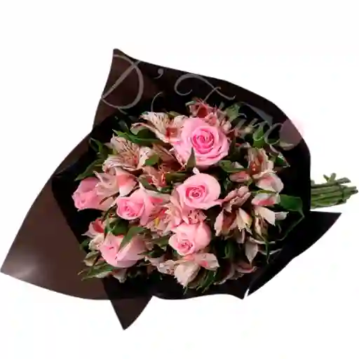 Lindo Bouquet De Rosas Y Astromelias