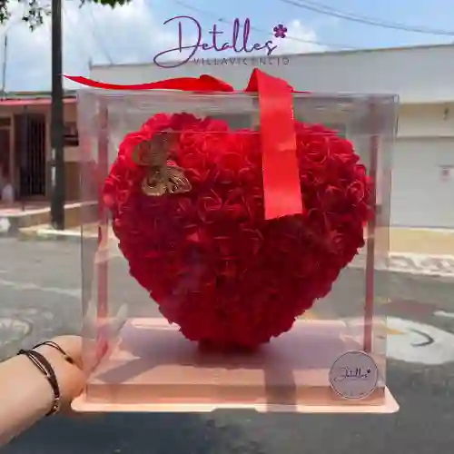 Corazòn Flores Eternas Rojo