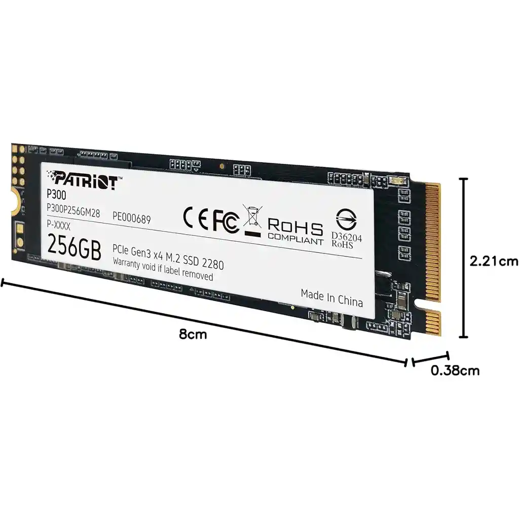 M.2 256gb Nvme Patriot Pcie Gen 3x4 2100mbs