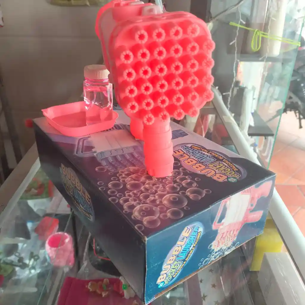 Lanzador De Burbujas 32 Agujeros Rosado