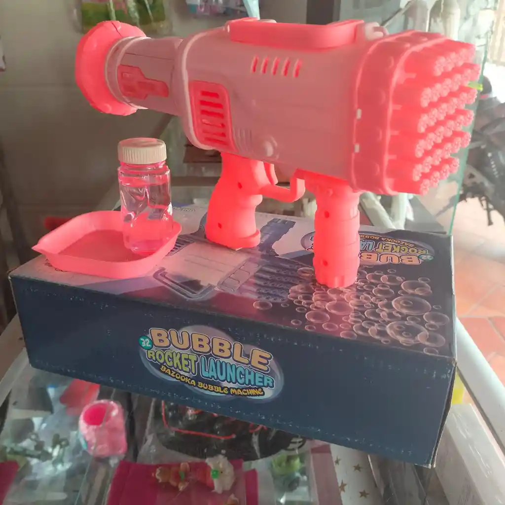 Lanzador De Burbujas 32 Agujeros Rosado