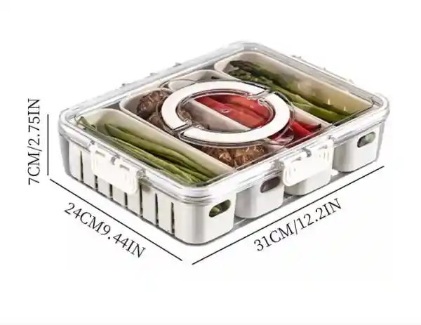Bandeja Contenedor Alimentos 4 Divisiones