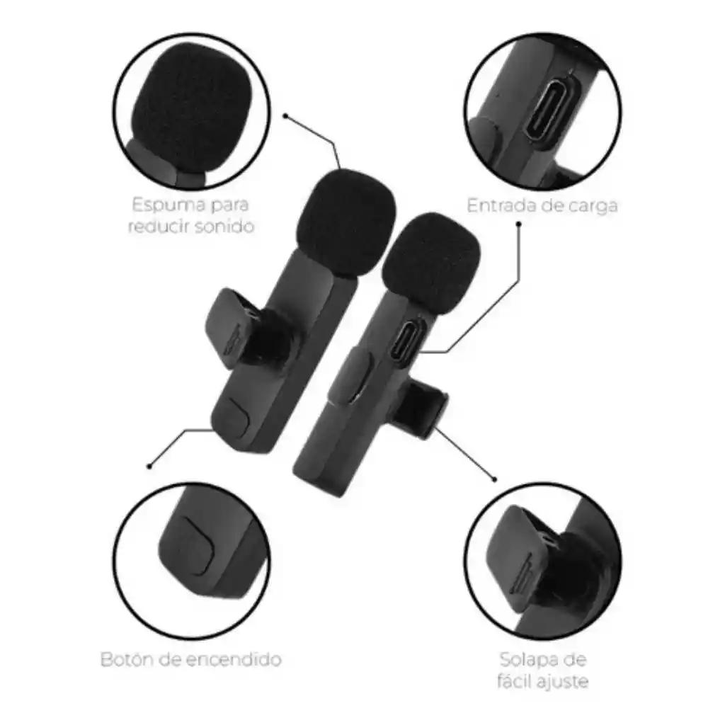 Micrófono Inalámbrico Solapa K9 X 2 Compatible Con Iphone