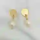 Aretes Dorados Pequeños Con Perlas