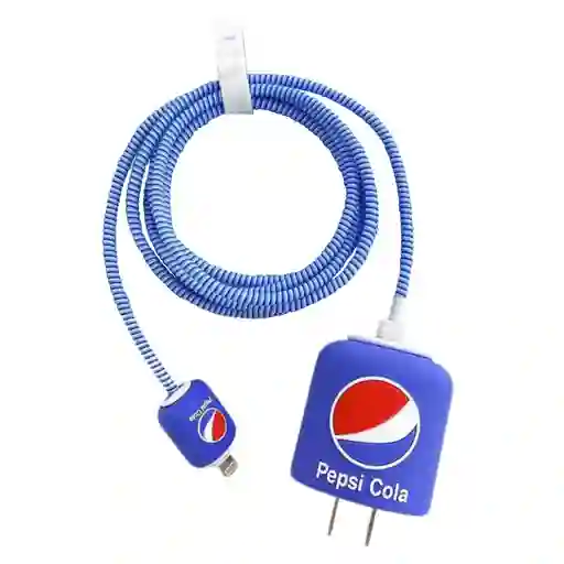 Kit Completo Protector De Cable + Protector De Cargador Iphone 18w/20w. Modelo: Pepsi