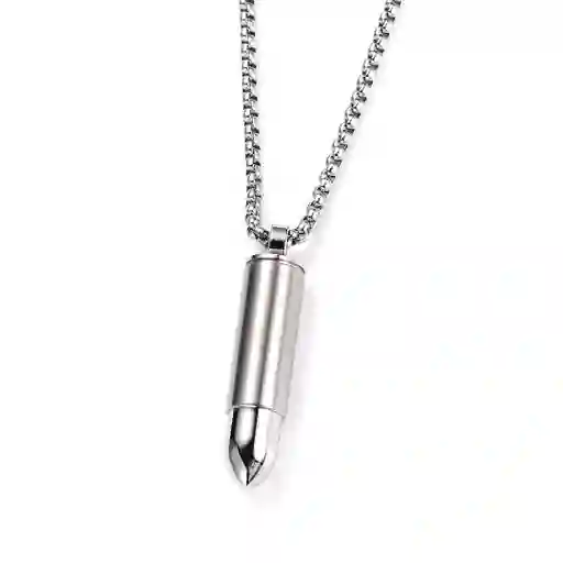 Cadena Con Dije Bala Acero Inoxidable