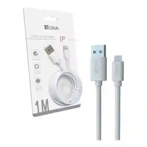 Cable Usb Compatible Con Ip Carga De Datos 2.1a 1m 1hora Color Blanco
