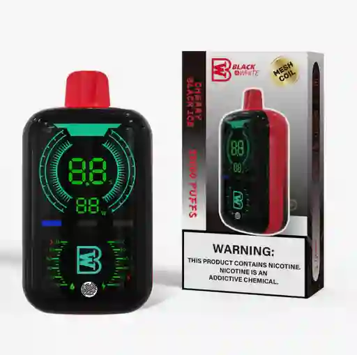 Vape Black And White Cherry Black Ice 28.000 Puffs