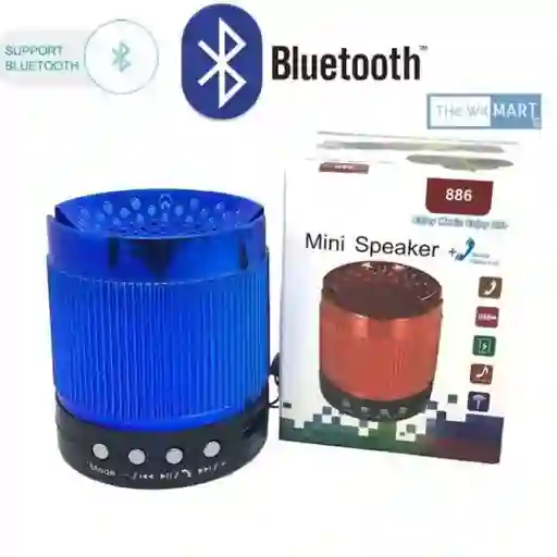 Parlante Cabina 1 Ws-886 Bluetooth Usb Fm Mini Speaker Azul