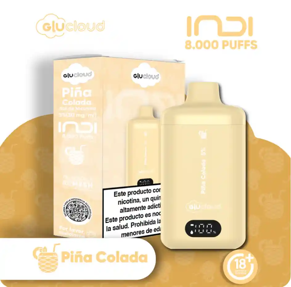 Vape Glucloud Piña Colada Indi 8000 Puffs