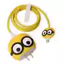 Kit Completo Protector De Cable + Protector De Cargador Iphone 18w/20w. Modelo: Minion