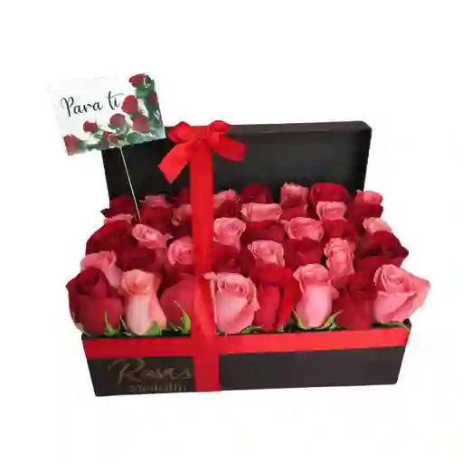 Caja Con 40 Rosas De Lujo