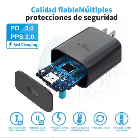 Cargador Carga Rapida De 45w Con Cable Tipo C A Tipo C