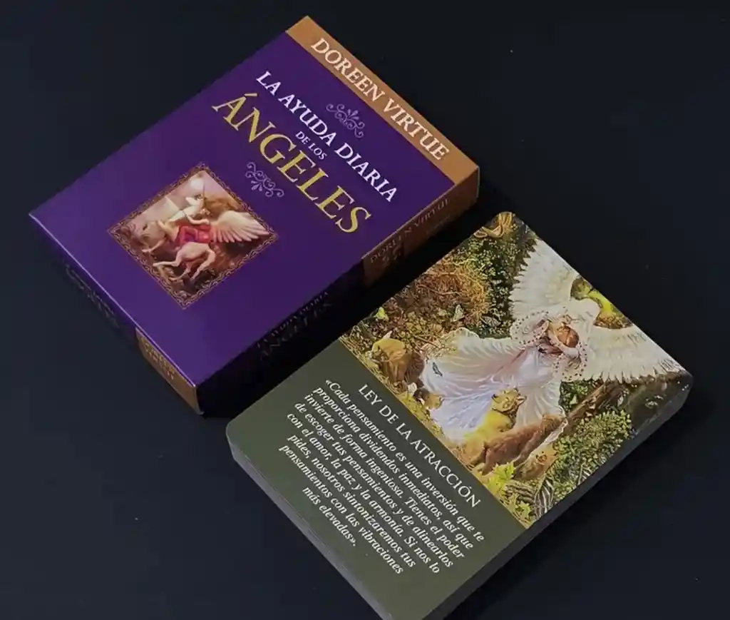 Kit Mágico De Conexión Y Armonía - Vela Con Cristales Y Lavanda - Cartas De Los Angeles