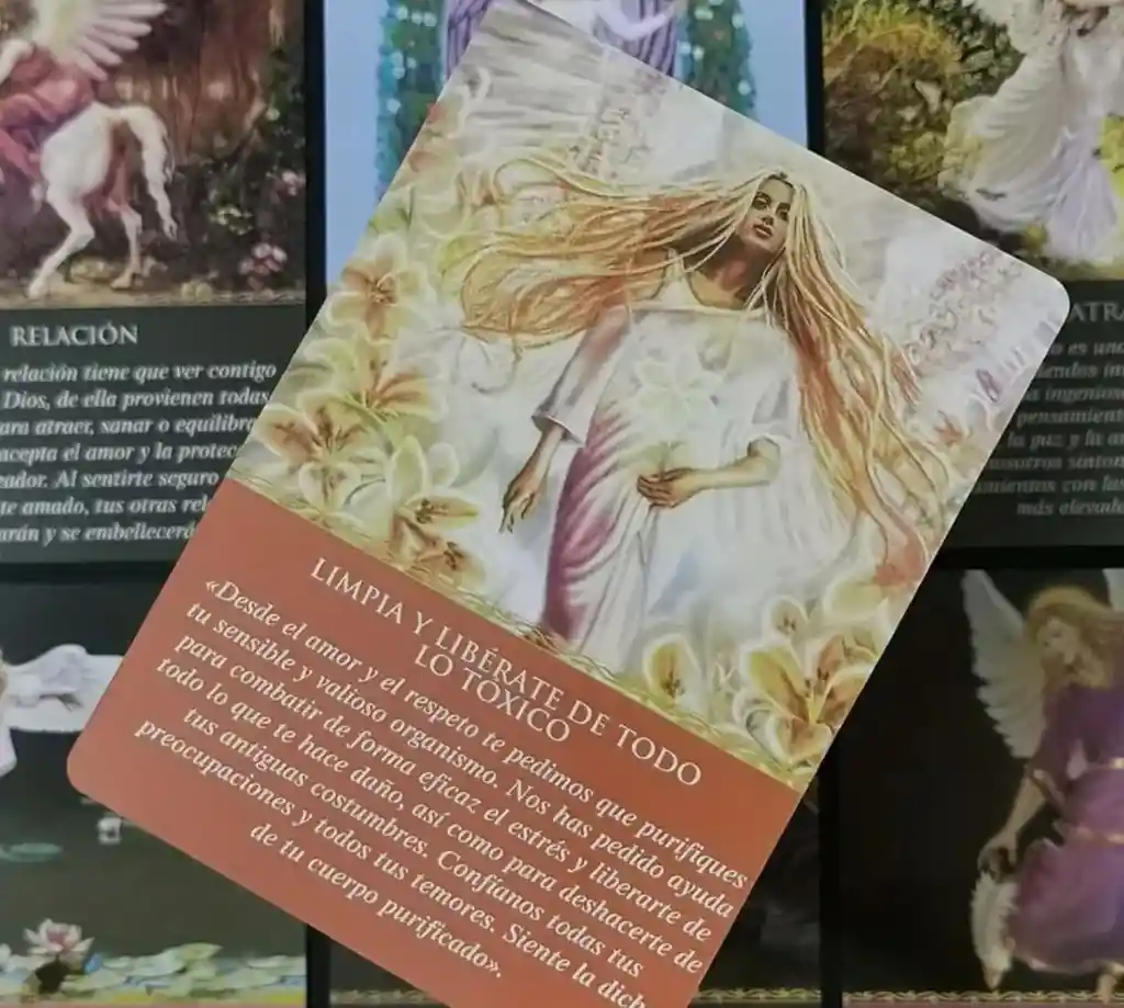 Kit Mágico De Conexión Y Armonía - Vela Con Cristales Y Lavanda - Cartas De Los Angeles