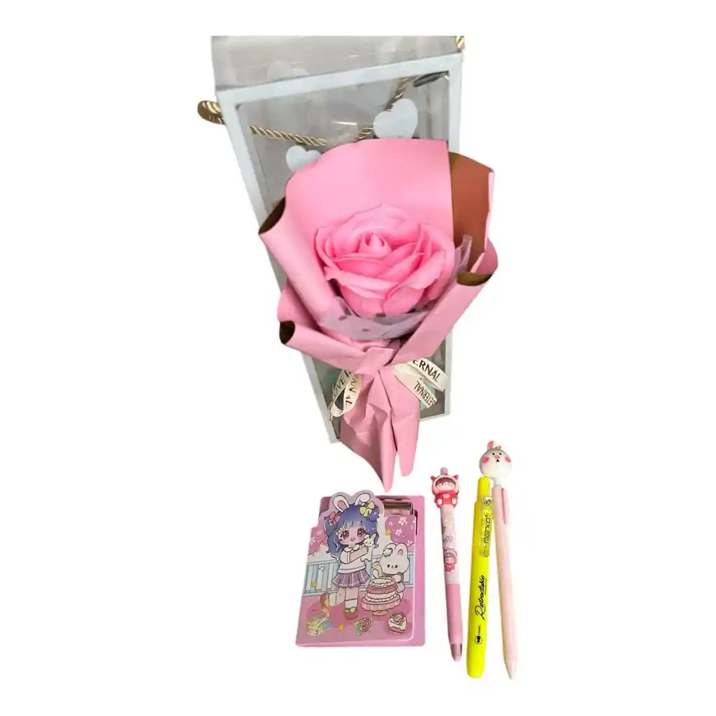 Flor Suave Rosa Kit Escritura