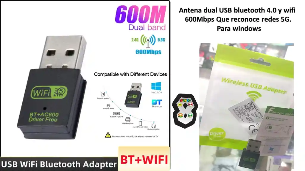 Antena Wifi 5g Bluetooth Para Pc Y Laptop 600mbps