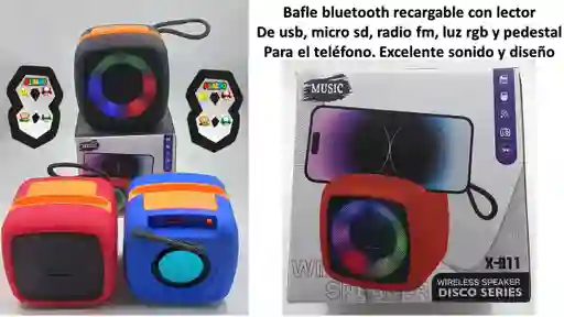 Bafle Bluetooth Recargable Rgb Con Pedestal Para Telefono