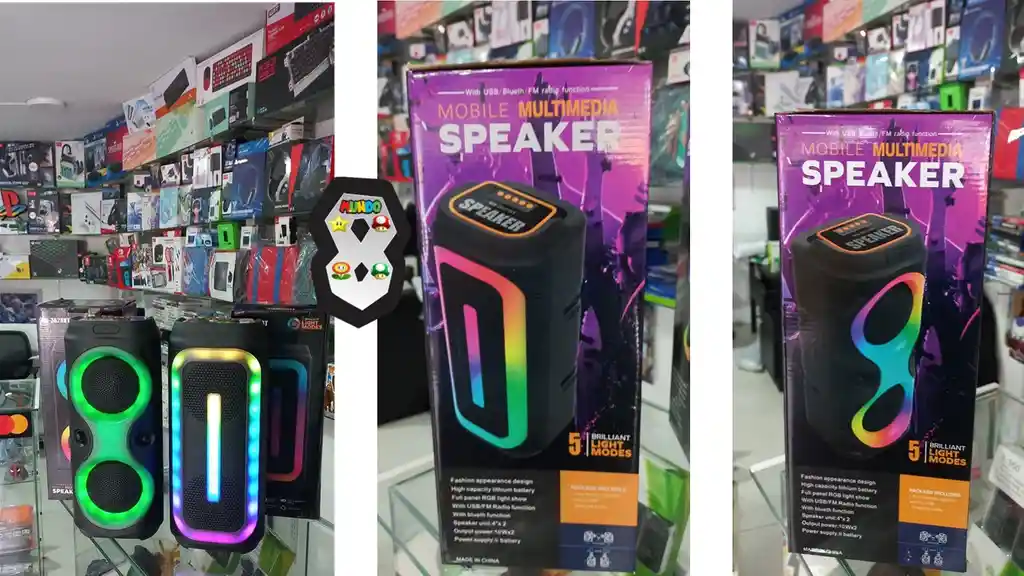 Bafle Bluetooth Mediano Recargable Rgb Excelente Sonido Fm Usb Y Micro