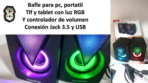 Parlante Para Pc Y Laptop Rgb Con Controlador De Volumen