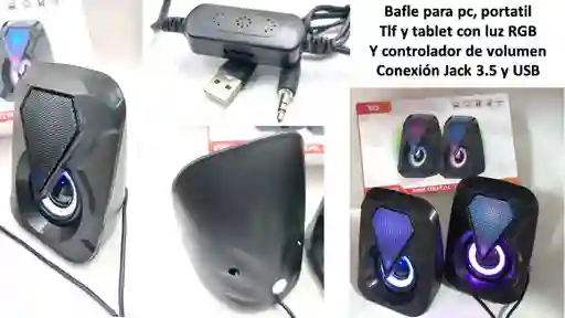 Parlante Para Pc Y Laptop Rgb Usb Y Jack 3.5