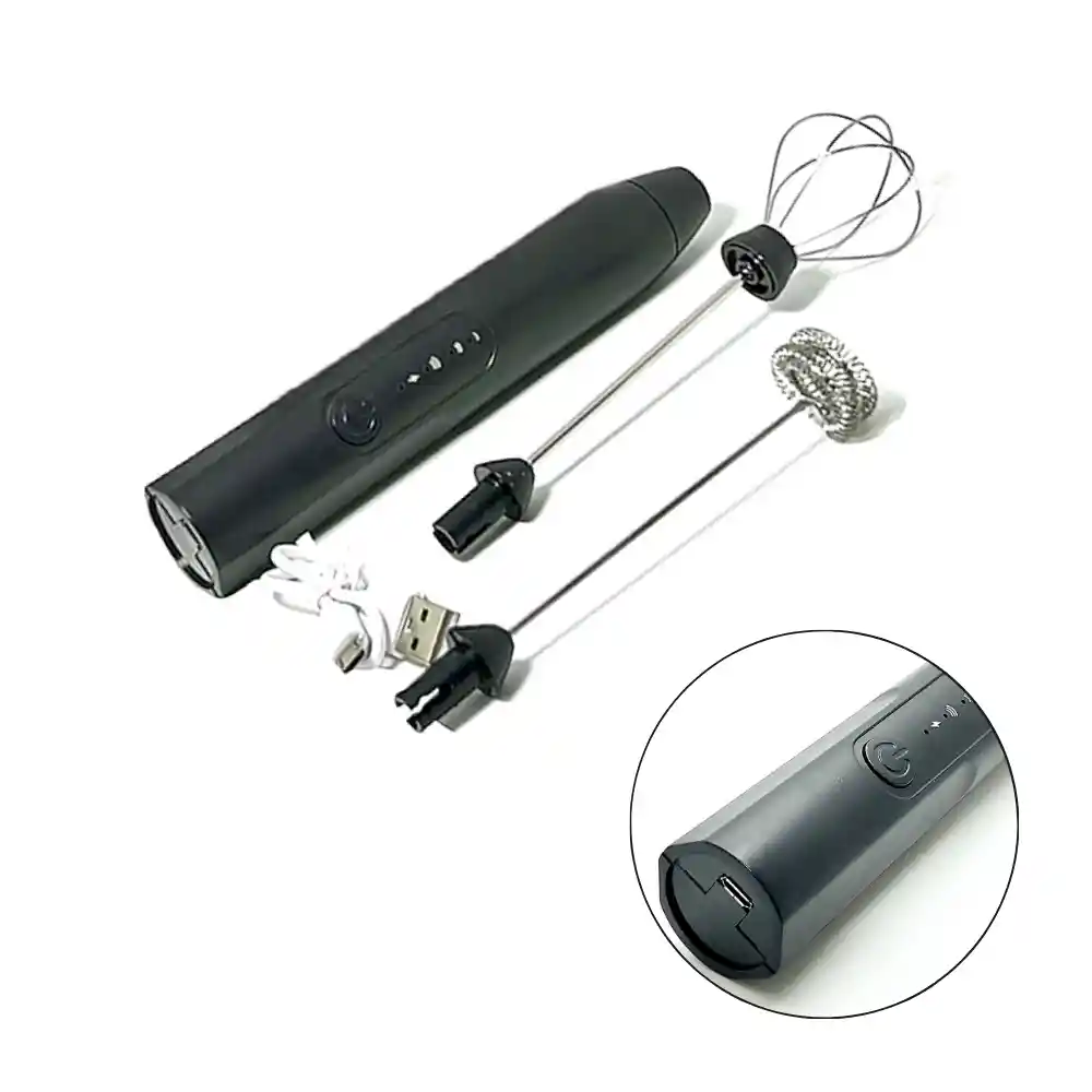 Mezclador Electrico Batidor Recargable Espumador Carga Usb