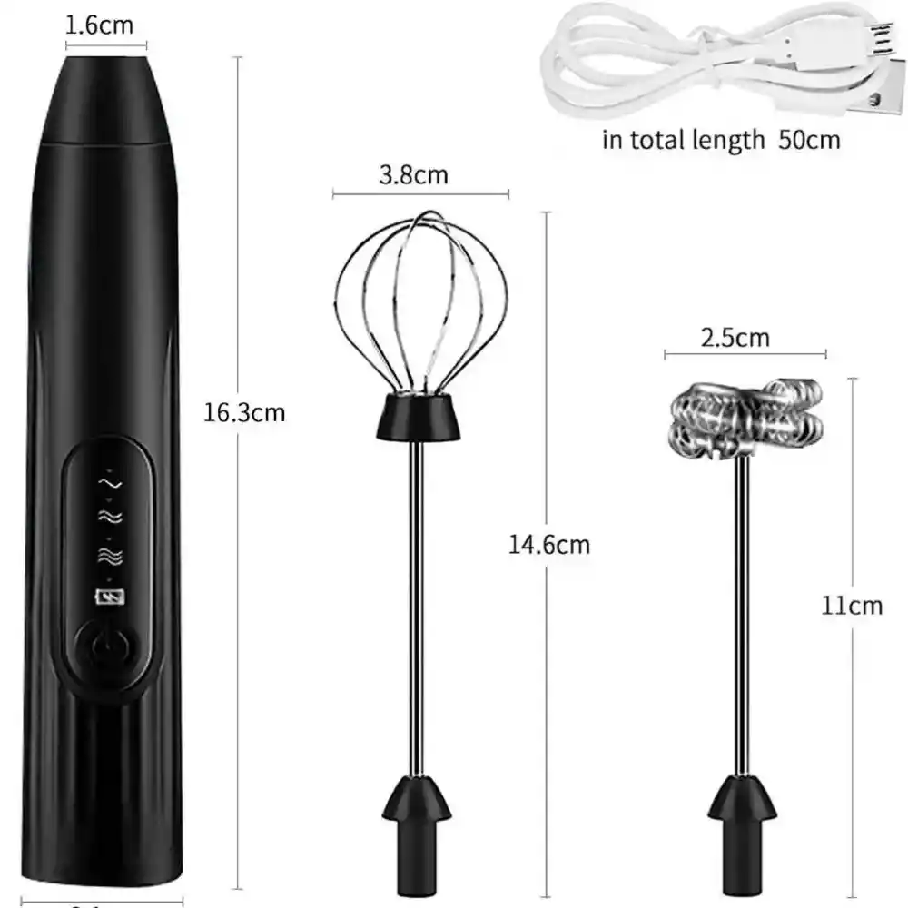 Mezclador Electrico Batidor Recargable Espumador Carga Usb