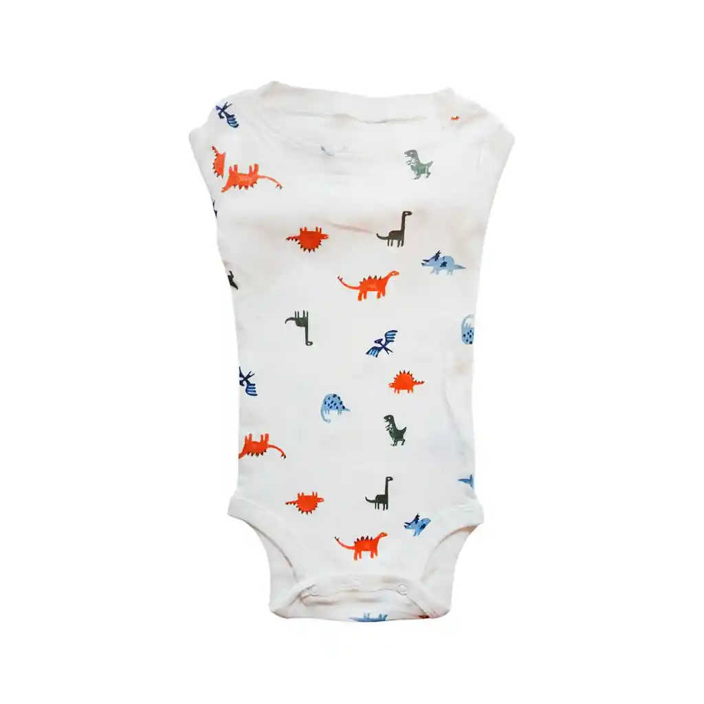 Conjunto De 3pz De 9meses Con Chaleco Dinosaurio, Set De Ropa Para Bebé, Con Chaleco, Pantalón Y Mameluco Estampado, Hecho En Material Hippoargenico