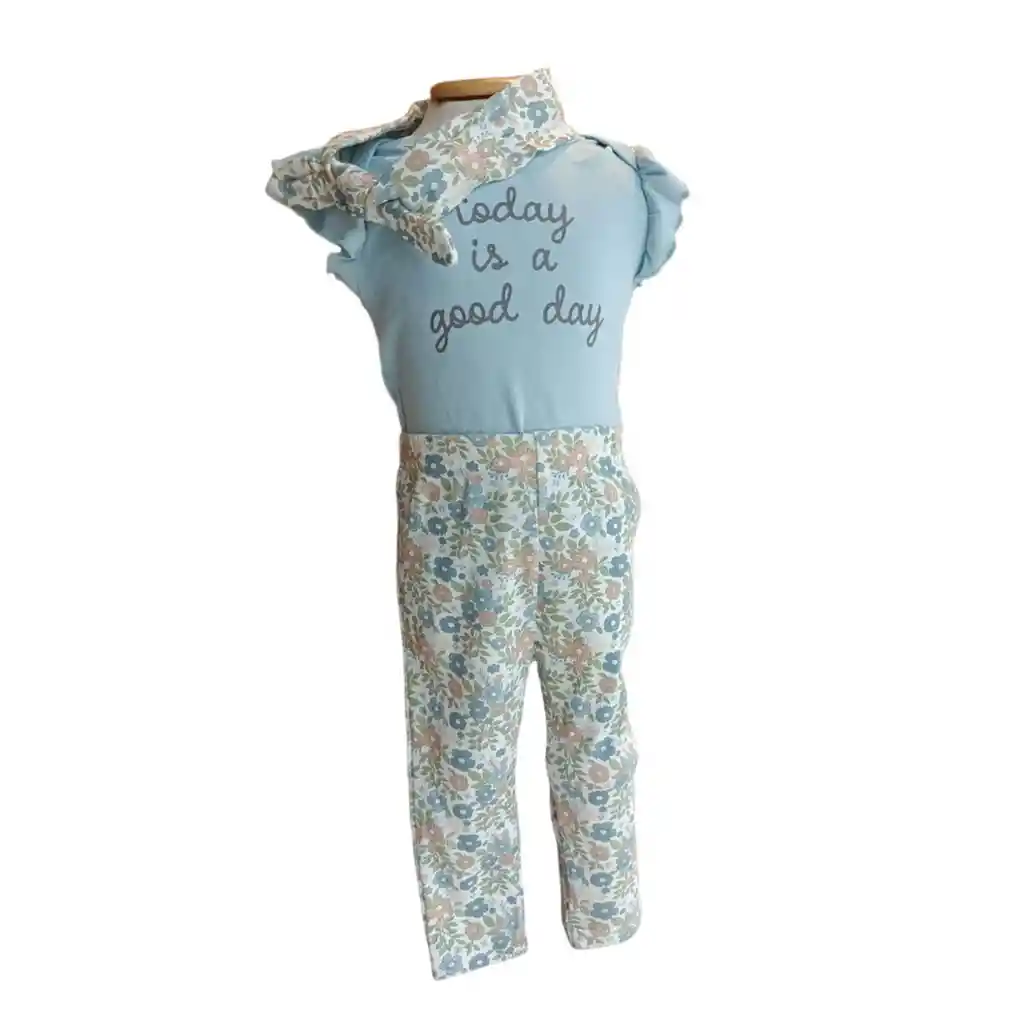 Conjunto 3pz 3-6 Meses Con Balaca Estampada De Flores, Set De Ropa Para Bebé Con Balaca Estampada Con Un Diseño De Flores, Hecho En Material Hipoalergénico, Con Mameluco Con Mangas Estilo Bolero