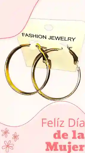 Aretes Candongas Lisas Doradas En Acero Quirurjico Inoxidable Medianas