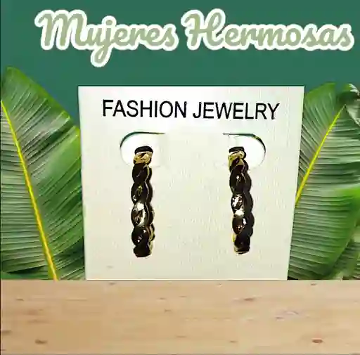 Aretes Candongas Trenza Doradas En Acero Quirurjico Inoxidable