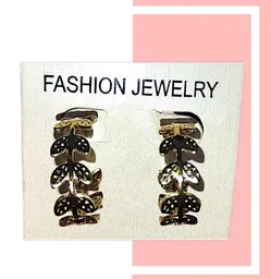 Aretes Candongas Hojas Doradas En Acero Quirurjico Inoxidable