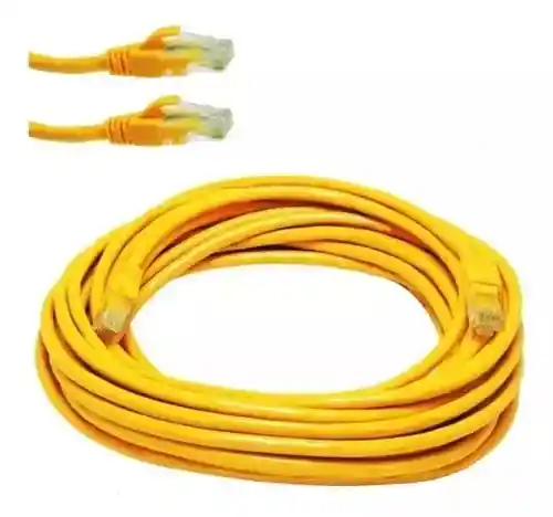 Cable De Red Cat6 15m Amarillo Rj45 Conectores Incluidos