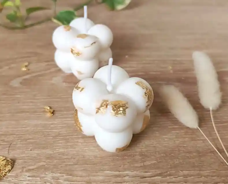 Velas Aromáticas De Burbujas Pequeñas Oro