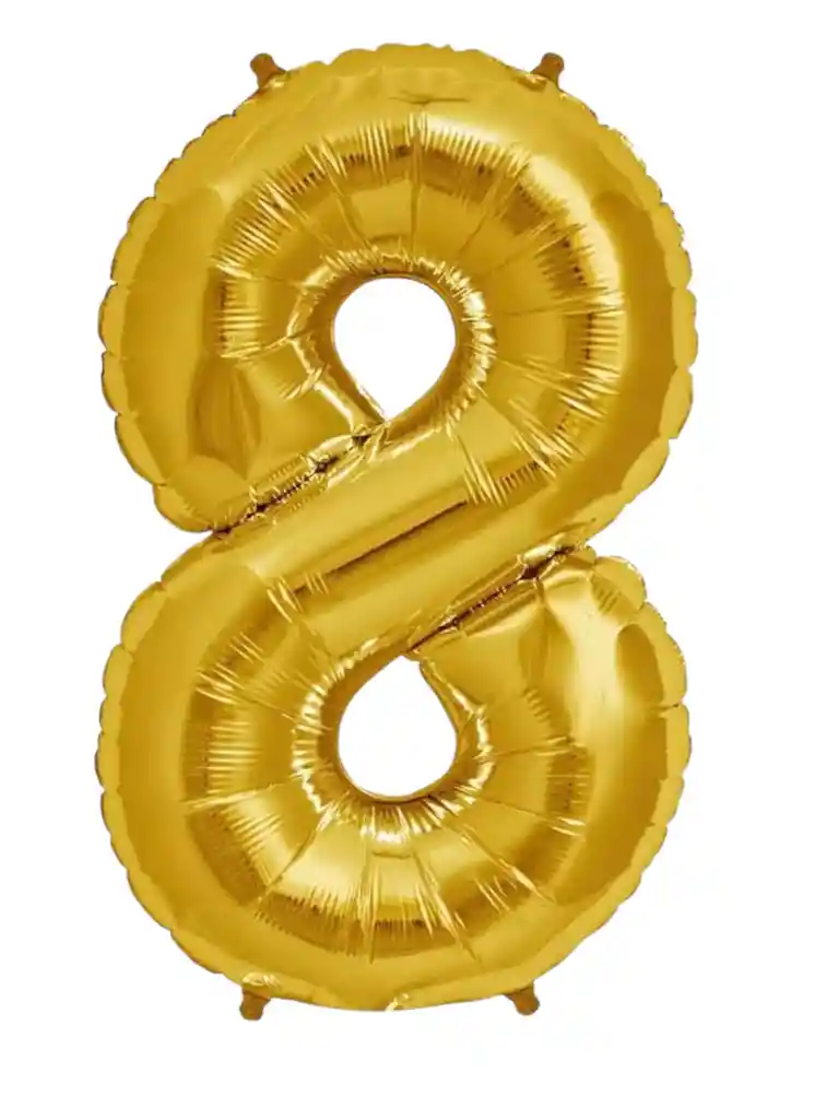 Globo Metalizado De Número Fiestas Cumpleaños 80 Cm Dorado X1