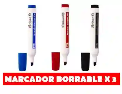 Marcador Borrable X 3 Pelikan (negro,azul,rojo)