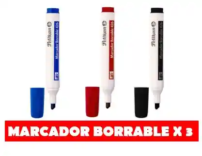 Marcador Borrable X 3 Pelikan (negro,azul,rojo)
