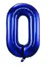 Globo Metalizado De Número Fiestas Cumpleaños 80 Cm Azul Oscuro X1