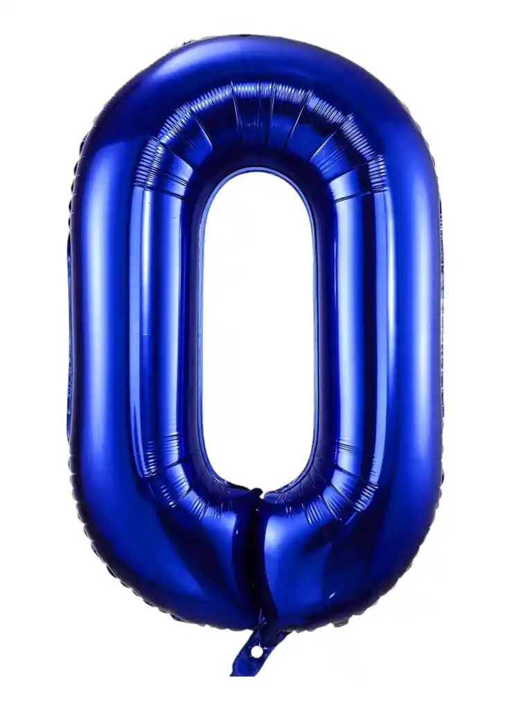 Globo Metalizado De Número Fiestas Cumpleaños 80 Cm Azul Oscuro X1