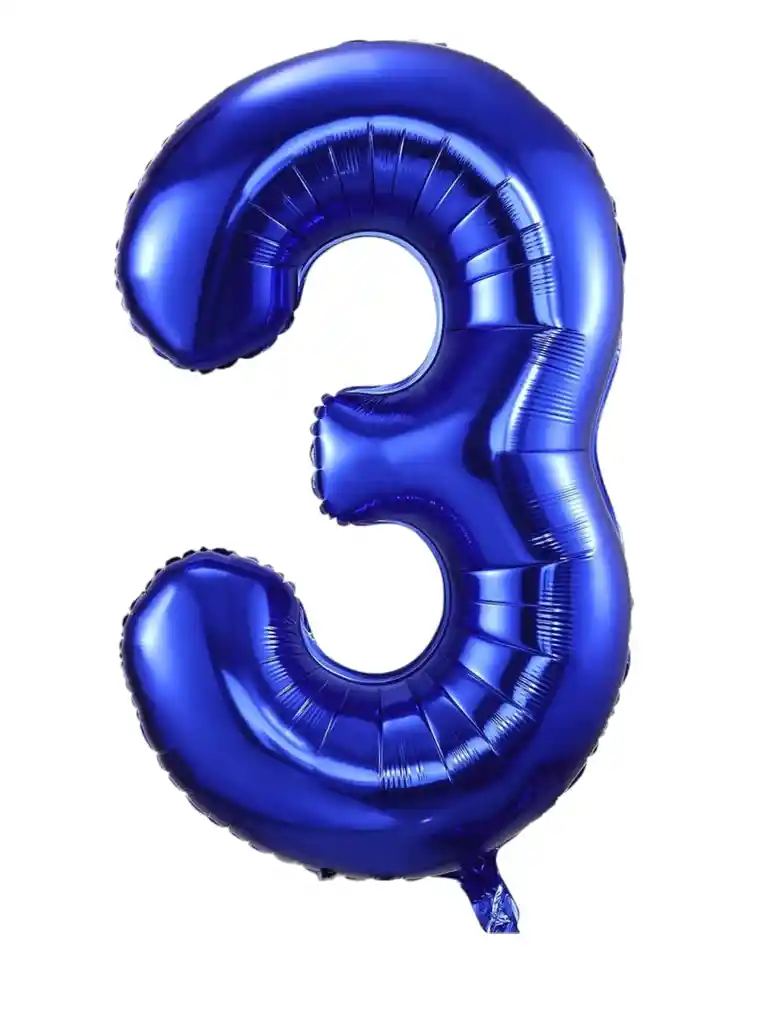 Globo Metalizado De Número Fiestas Cumpleaños 80 Cm Azul Oscuro X1