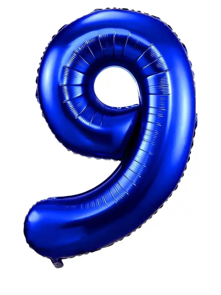 Globo Metalizado De Número Fiestas Cumpleaños 80 Cm Azul Oscuro X1