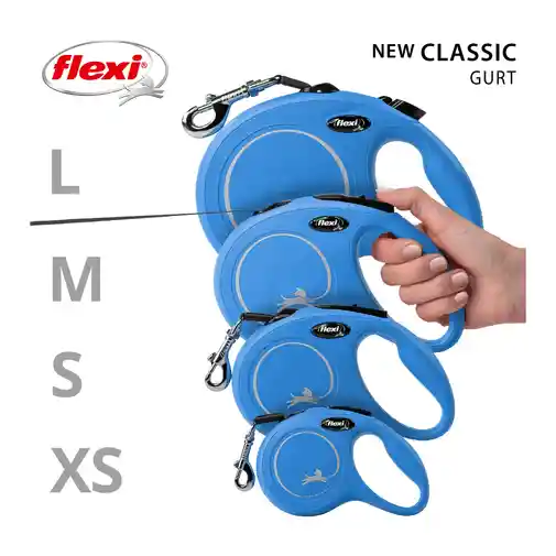 Correa Para Perro Flexi New Classic Cinta Azul - L