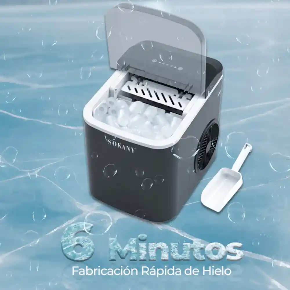 Sokany Máquina De Hacer Hielo Portátil 112w Ice Maker 26lb