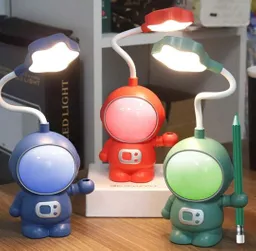 Astronauta Lámpara Luz Led Recargable Porta Lapiz Sacapuntas